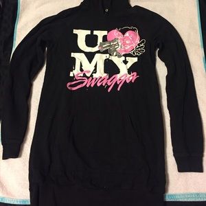 "U <3 My Swagga" Black Hoodie with Pink Heart