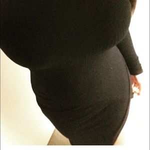 Size LARGE all black long sleeve dress