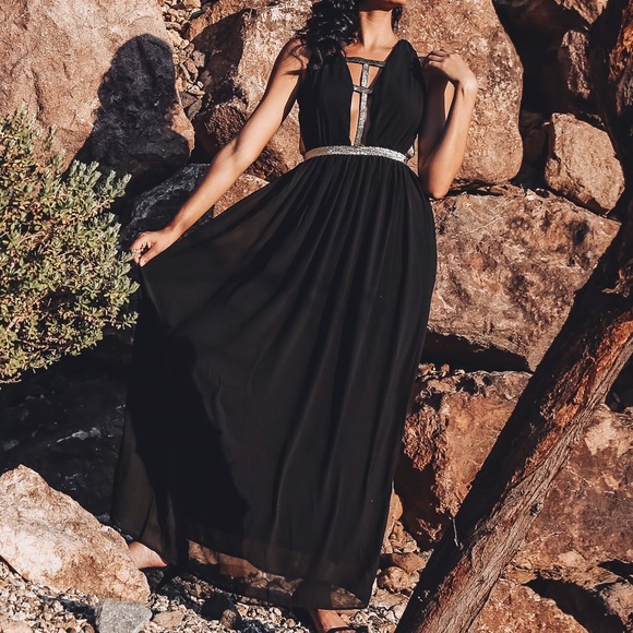 Golden Strapped Maxi Dress - Picture 2 of 4