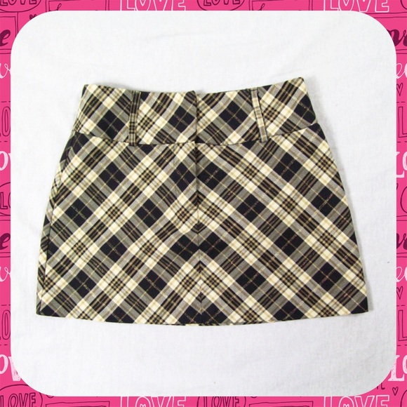 Arden B Dresses & Skirts - ARDEN B Gold Plaid Micro Mini Skirt Size XS / 2
