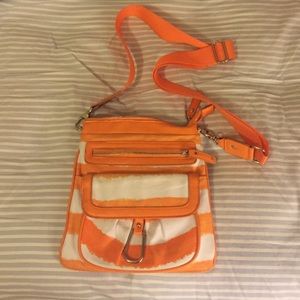 Summer Orange and White Tie Dye Bag