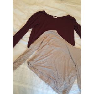 two striped BP crop long sleeves