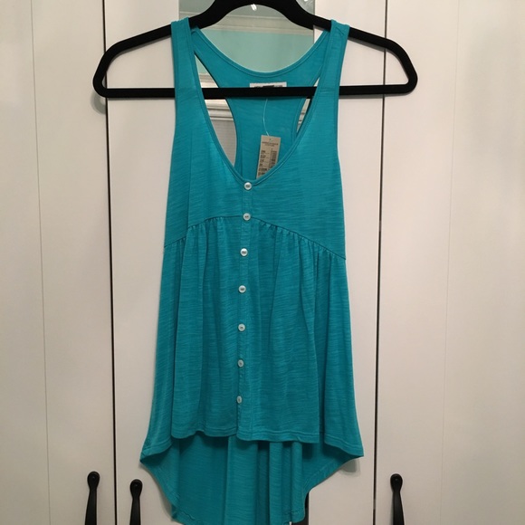 Turquoise flowy tank