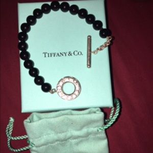 Authentic Tiffany & co black onyx toggle bracelet