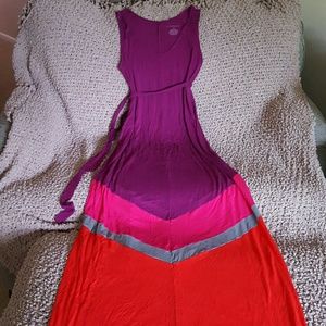 Maternity maxi dress, chevron detail