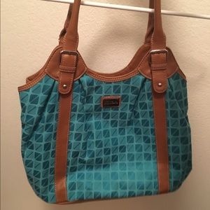 Nine & Co blue patterned purse