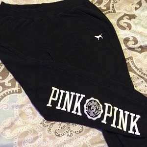 Pink Black Skinny Sweatpants