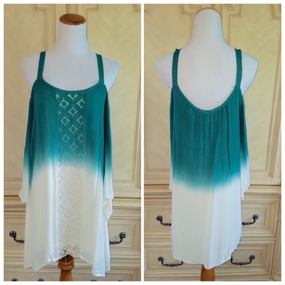 ☀️SUMMER BLOWOUT☀️Jade/Cream ombré dress - Picture 2 of 4