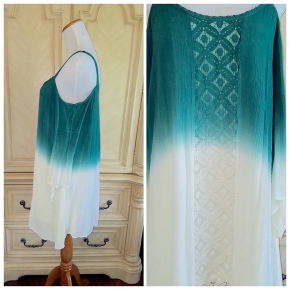 ☀️SUMMER BLOWOUT☀️Jade/Cream ombré dress - Picture 4 of 4