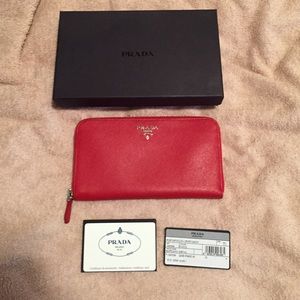 Prada Accordian Zip Wallet