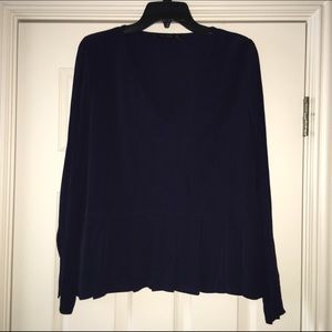 Navy Zara Blouse with Ruffle Work