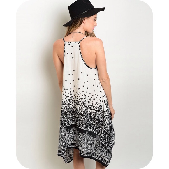 IVORY & BLACK BOHO CHIC SUNDRESS - Picture 3 of 5