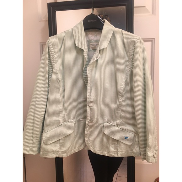 American Eagle seersucker 3/4 sleeve jacket