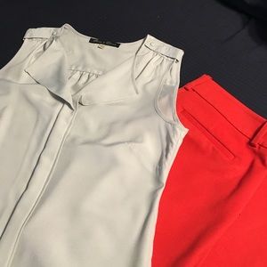 Grey sleeveless blouse, size small