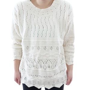 Cotton white knit sweater