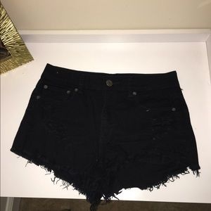 High waisted jean shorts