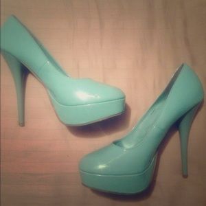 Light blue heels.