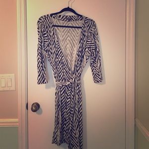 EXPRESS Black and White Wrap Dress!