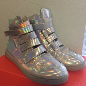 Holographic Velcro sneakers