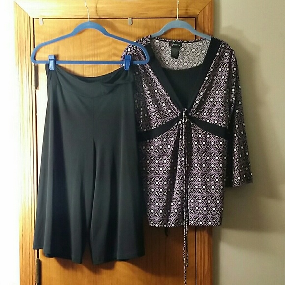 Outfit gaucho pants and tunic top