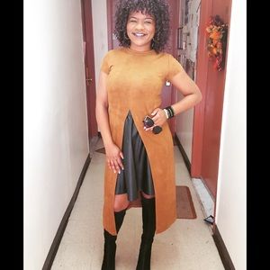 Long tunic top with front split