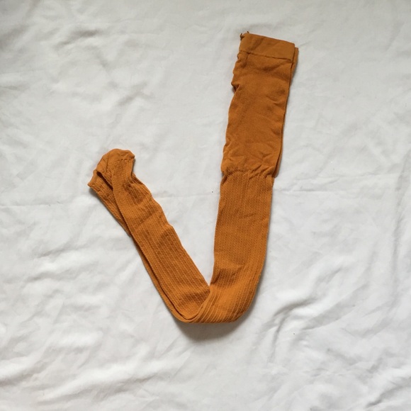 NWOT H&M Mustard Footed Tights