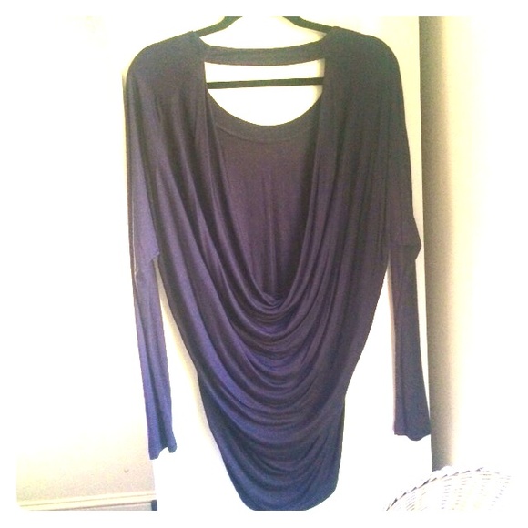 Draped, Open-Back Longsleeve Top