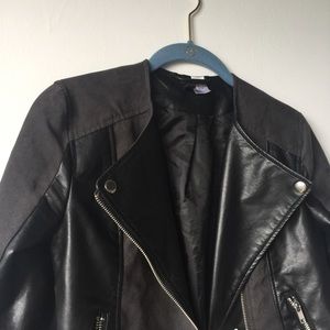 H&M Suede & faux leather Moto jacket