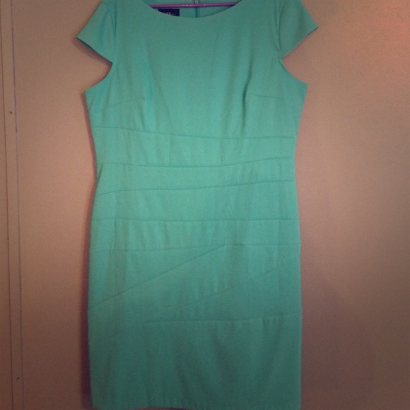 Teal body contour dress. Size 18