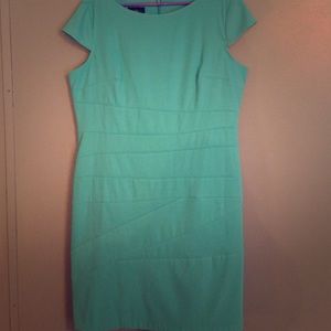 Teal body contour dress. Size 18