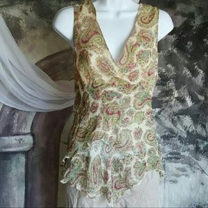 $108 Karen Kane Layered Handkerchief Tank Top 14 L