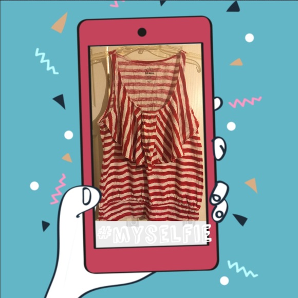 Old Navy Tops - Ruffle Stripe Tank Top