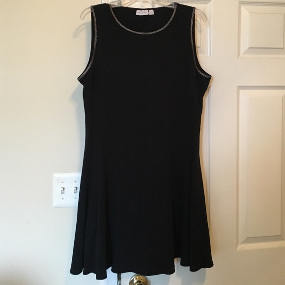 NY&Co Black Skater Dress w/ Glitter Piping