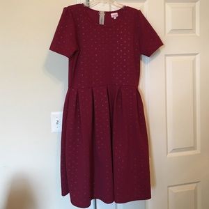 🦄 Lularoe Amelia Dress - Maroon and Gold