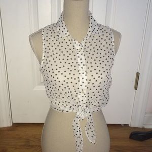 Black Polkadot Blouse