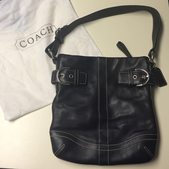 ❌SOLD❌Authentic Black leather Coach shoulder bag