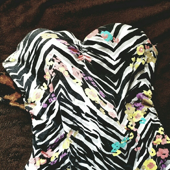 Tube Top | Floral & Strip Design