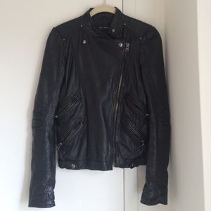 Zara black leather moto jacket