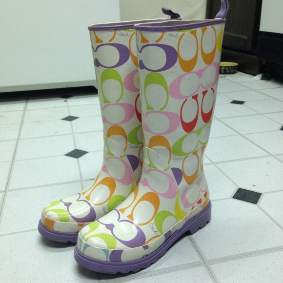 COACH size 6B "paisley" rainboots