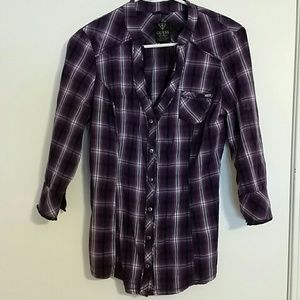 GUESS purple flannel
