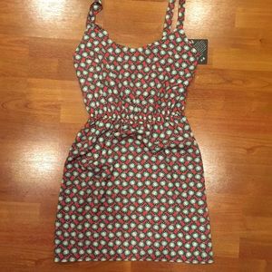 printed pink summer dress