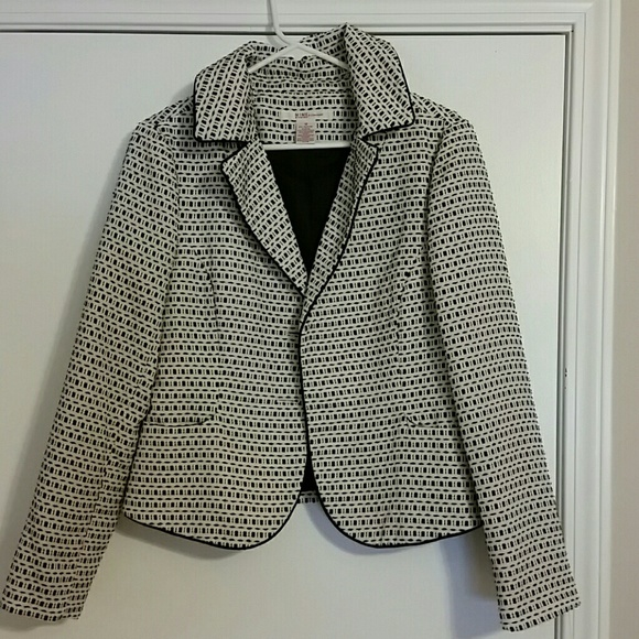 White and black blazer