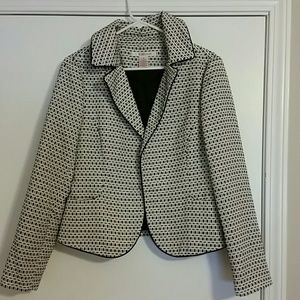 White and black blazer