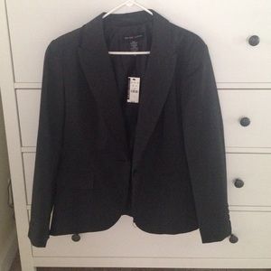 Black pinstriped blazer