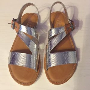 Metallic silver sandals - brand new!