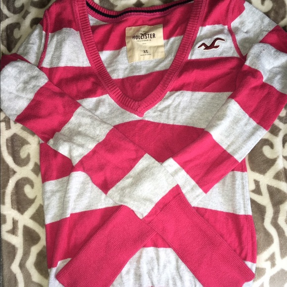 Hollister, Co. Striped V neck sweater