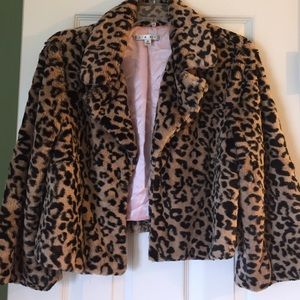 Leopard crop jacket