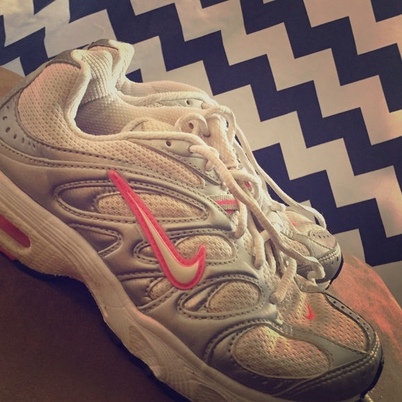 Pink Nike Air Max running shoes