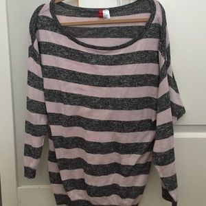 h&m gray and pink sweater