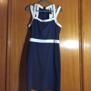 Blue and white dress